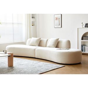 Divano Curvo di Lusso in Velluto da 335 cm con Design a Mezzaluna, 6 Posti, Schiuma ad Alta Densità, Cuscini Decorativi per Soggiorno Moderno - Product Image 5