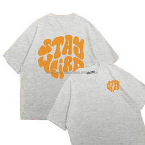 T-shirts décontractés à manches courtes en coton/polyester, imprimés en relief, respirants, de haute qualité, 200g, pour hommes, streetwear, OEM - Product Image 2