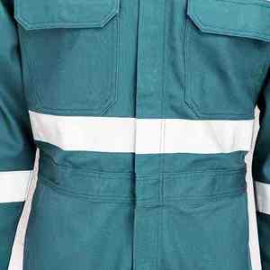 Combinaison de travail pour homme en bleu sarcelle avec bandes réfléchissantes, uniforme de sécurité en polyester, vêtements de protection haute visibilité - Product Image 4