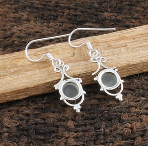 Boucles d'oreilles pendantes en préhnite naturelle, argent sterling 925, bijoux de luxe faits à la main, pierre précieuse authentique pour les occasions de mariage et de fête - Product Image 5
