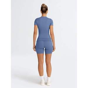 Conjuntos de Shorts Deportivos para Mujer, Shorts de Yoga Atléticos de Verano, Conjunto de Dos Piezas, Elásticos, para Entrenamiento, Gimnasio - Product Image 4