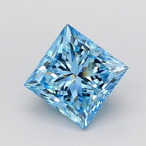 Exquise pierre précieuse bleue de 1 carat, taille princesse, à brillance symétrique et clarté de couleur intense exceptionnelle - Product Image 1