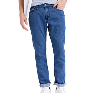 กางเกงยีนส์ทรงตรงผู้ชาย ดีไซน์ล่าสุด ใส่สบาย ระบายอากาศได้ดี ผ้าฝ้าย 100% สีซีดอ่อน รับผลิตตามแบบ OEM บริการสั่งทำพิเศษ สไตล์ลำลอง สำหรับฤดูใบไม้ร่วงและฤดูหนาว - Product Image 1