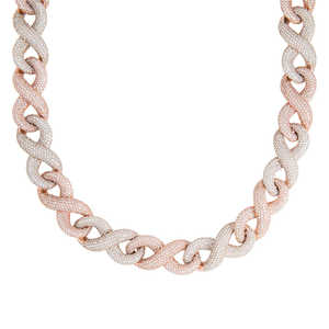 925 Silver Moissanite Cuban Link <b>Chain</b> Necklace <b>Iced</b> <b>Out</b> Infinity Design Rhodium Plated Hip Hop Jewelry for Men - Product Image 5