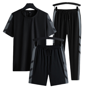 Custom Mens Tracksuit Set T Shirt Shorts Pants Gym Running Training <b>Suit</b> Breathable Sportswear Quick Dry Athletic Wear With Logo - Product Image 2