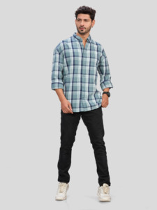 Chemise à carreaux 100 % coton pour homme, manches longues, décontractée, en flanelle respirante, écologique, pour l'hiver - Product Image 5