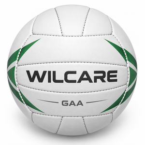 Balón Deportivo WILCARE GAA Blanco con Logotipo Serigrafiado en Verde, Balón GAA Serigrafiado en Verde y Blanco, Balón de Fútbol Deportivo WILCARE - Product Image 1