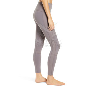 Leggings de yoga de bonne qualité, taille élastique, logo personnalisé, prix bas, vente en ligne. - Product Image 4