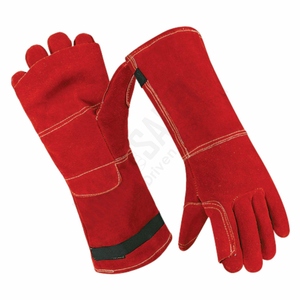 High Quality Cowhide Split Leather <b>Work</b> Protection Safety Industrial Welding Gloves Reinforced <b>Apron</b> Palm Gauntlet Hand Gloves - Product Image 1
