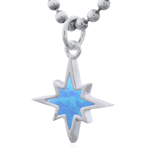 Colgante Radiant de Plata 925 con Estrella del Norte y Ópalo Sintético Azul para Uso Diario - Product Image 2