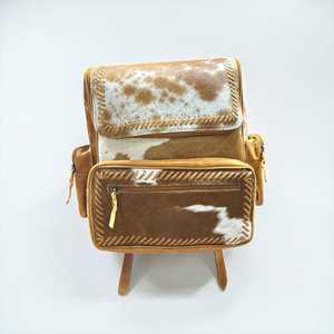 Nueva Llegada, Mochila de Cuero Unisex Estilo Western, Piel de Vaca con Pelo, Estilo Boho Vintage, Ligera y de Gran Capacidad, Venta al Por Mayor - Product Image 1