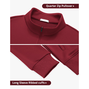 Sudaderas de Alta Calidad con Cierre de Cremallera de un Cuarto para Hombre, Transpirables, de Corte Holgado, Básicas, de Mezcla de Algodón, a Bajo Precio - Product Image 3