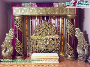 Scène de mariage et mandap du sud de l'Inde avec thème Manavarai, en fibre de verre, design léger - Product Image 3