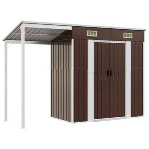 Caseta de Jardín Grande de Acero Galvanizado Marrón, Solución de Almacenamiento de Plástico de Primera Calidad - Product Image 2