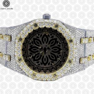 Charm_Jewells Luxury Tonneau Stainless Steel <b>Watch</b> <b>Diamond</b> Encrusted Analog Quartz 42mm Folding Clasp Unisex - Product Image 1