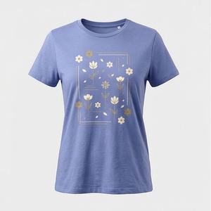 T-shirt oversize pour femme en coton, coupe ample, logo imprimé sur mesure, style streetwear, couleurs personnalisées, haut tendance pour l'été - Product Image 1