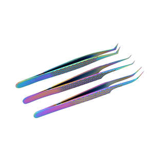 Pinzas de Acero Inoxidable con Punta Fina y Agarre de Fibra, Antiestáticas, Duraderas, para Artistas de Pestañas, Extensión de Pestañas, Puntas Dentadas de Precisión, Grado A+ - Product Image 4