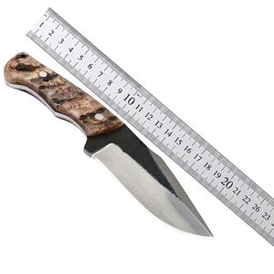 Custom Handmade Stainless Hunting Skinning Camping <b>Knife</b> Textured <b>Bone</b> <b>Handle</b> Satin Finish Blade Drop Point 58HRC Hardness for - Product Image 4