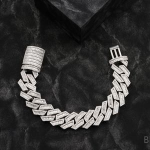 Bracelet gourmette cubaine haut de gamme en argent sterling 925, style diamant glacé, bijoux de mode hip-hop unisexe pour mariages, fêtes et événements - Product Image 3