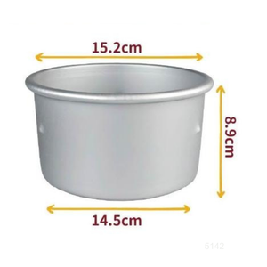 Molde Redondo para Pastel de 6 Pulgadas de Profundidad, de Aleación de Aluminio Repujado, con Fondo Extraíble, Revestimiento Anodizado de 89 mm, para Hornear Pastel Esponjoso, Color Plateado - Product Image 3