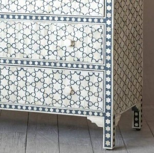 ILAHI's Bone Inlay <b>Drawer</b> Modern Design Agate Detailing <b>Storage</b> Portable Home Furniture - Product Image 1
