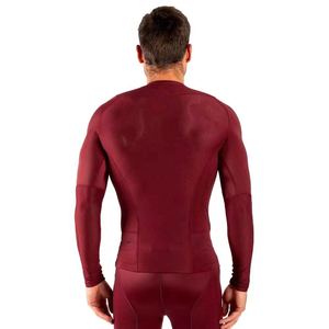 Men's <b>Maroon</b> Full Sleeve Compression Moisture-Wicking Slim Fit Shirt Pakistan Manufacturer Latest Design Compression Shirts - Product Image 2