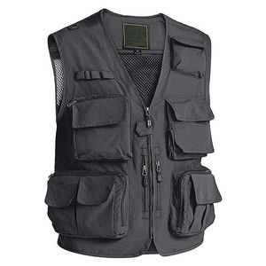 Men Tactical Breathable Construction Utility Vest Multi-Pocket Sleeveless <b>Zip</b>-<b>Up</b> Workwear Outdoor Hunting Waistcoat - Product Image 6