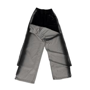 PRO ENTERPRISES Pantalon de survêtement pour homme, style urbain, coupe droite, jambe large, ample et oversize, délavé clair, taille haute élastique, en tissu épais - Product Image 4