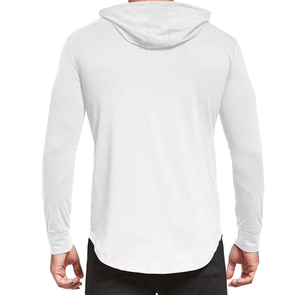 Sweat-shirt à capuche blanc pour homme, manches longues, couleur unie, tricoté en polyester, respirant, décontracté, pour le printemps, qualité supérieure - Product Image 4