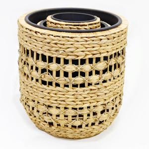 Cestas de Almacenamiento Tejidas a Mano de Jacinto de Agua y Pasto Marino Artex Dong Thap, Caja Decorativa para Plantas de Jardín, Modelo SD9263A-3NA - Product Image 3