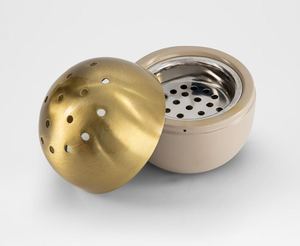 Quemador de incienso árabe Bakhoor, Mabkhara de mármol, quemador de incienso Oud con tapa perforada dorada, soporte de incienso tradicional de Oriente Medio - Product Image 4