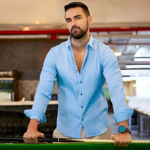 2022 été coton chemise habillée pour hommes pour col polo respirant et Anti-rides Logo personnalisé impression en gros pour les adolescents - Product Image 3