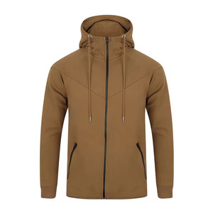 Survêtement Homme Marron à Capuche et Manches Longues avec Fermeture Éclair et Poches Latérales, Coupe Droite Décontractée, Idéal Automne, en Polyester et Coton – Collection 2026 - Product Image 2
