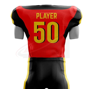 เสื้อฟุตบอลสีแดงดำเหลือง หมายเลข 50 สำหรับผู้ชาย ผ้าโพลีเอสเตอร์ ระบายอากาศได้ดี ไซส์ผู้ใหญ่ ดีไซน์คอวี - Product Image 5