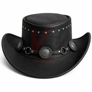 Chapeaux de cowboy en cuir véritable de qualité supérieure, couvre-chefs de style western et de ranch, service OEM de logo personnalisé pour les marques de vente au détail et les boutiques - Product Image 3