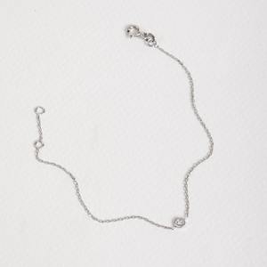 Bracelet Diamond by the Yard en or massif 14K 18K avec diamant véritable rond de 0,01 ct serti clos, bracelet station pour femme - Product Image 1