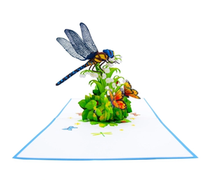 Meilleure vente Dragonfly 3D Pop Card Artisanat en papier fait à la main pour Thanksgiving Vietnam Design personnalisé découpé au laser Style animal - Product Image 2