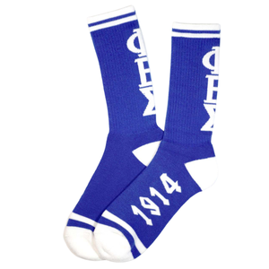 Phi Beta Sigma Royal Blue Crew <b>Socks</b> 1914 Fraternity Knit Athletic Comfortable Stretch Everyday Wear - Product Image 1