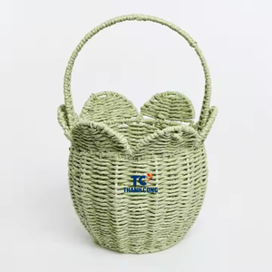 Cesta de Pascua de tulipán de algas marinas tejida caliente 2024 para almacenar dulces en regalos de vacaciones decoración de Pascua - Product Image 3