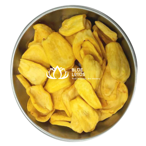 สินค้าขายดี |   ชิ้นขนุนอบกรอบ ออร์แกนิค รสหวาน ขนมขบเคี้ยวผลไม้ สำหรับอาหารประจำวัน ขนมอบ และของหวาน จากเวียดนาม บลูโลตัส - Product Image 1