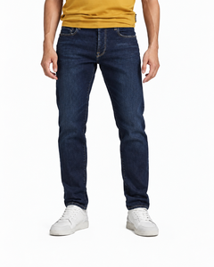 Jeans de Pierna Recta para Hombre, Tallas Grandes, Transpirables, Elásticos, Lavado Medio, Estampados, Casuales, Estilo Urbano, Venta al Por Mayor - Product Image 2