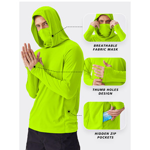 Vêtements de pêche personnalisés sublimés, respirants, UPF 50+, chemises à capuche de pêche pour hommes avec protection UV, manches longues - Product Image 6