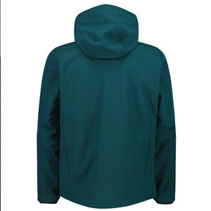 เสื้อแจ็คเก็ตผู้ชายสีเขียวเข้มแบบมีฮู้ด กันลม ผ้าซอฟต์เชลล์ ปิดด้วยซิป สไตล์สปอร์ต เหมาะสำหรับฤดูหนาว ผลิตจากโพลีเอสเตอร์เนื้อแข็ง - Product Image 2