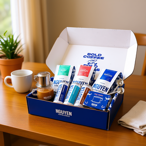 Vietnam Manufacturer's Specialty Roasters 3-Bag Coffee & <b>Tea</b> <b>Set</b> Window Box Packaging-Elegant <b>Gift</b> <b>Set</b> - Product Image 2