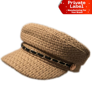 Private Label Leather Patch Fiddler <b>Cap</b> Custom Woven Tag Marine Hat ODM Wholesale <b>Vintage</b> Fiddler <b>Cap</b> Custom Color Fisherman - Product Image 1