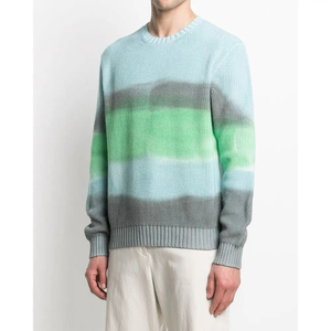 Pull en laine/acrylique uni pour homme, bleu clair, vert, gris, manches longues, séchage rapide et respirant, vêtements d'hiver - Product Image 3