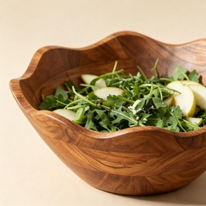 Bol à fruits en bois pratique pour la cuisine, bac de rangement, design minimaliste pour salade, vaisselle en bois pour légumes - Product Image 2