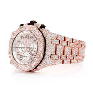 Montre Moissanite Iced Out VVS Diamant Hip Hop Cadran Premium Acier Inoxydable Quartz Homme Bracelet 20mm Verre Minéral - Product Image 2