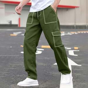 Jeans cargo pour hommes, denim personnalisé, style streetwear, coupe ample, baggy, jambe large droite, OEM, vente en gros - Product Image 4