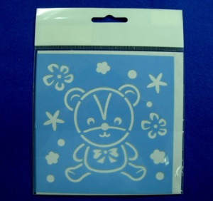 Pochoirs artistiques HC0122 |   Pochoir en plastique bleu en forme de poisson avec motif marin pour les arts et l'artisanat - Product Image 1